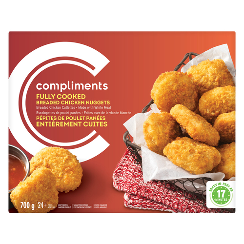 Breaded Fully Cooked Chicken Nuggets 700 g Compliments.ca