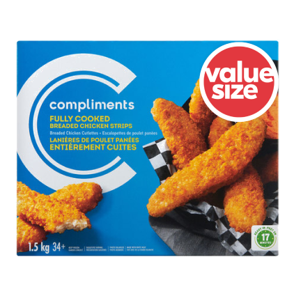 Fully Cooked Chicken Strips 1.5 kg