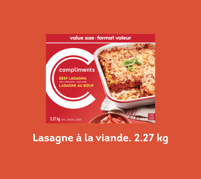 Lasagne à la viande. 2.27kg
