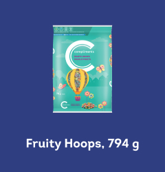 Bag of Fruity Hoops cereal