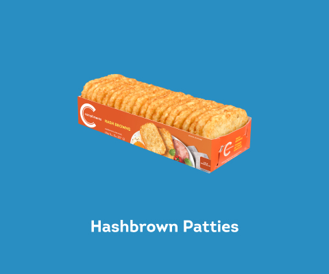 Package of Compliments hashbrown patties