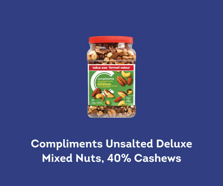 Value size container for Deluxe Mixed Nuts