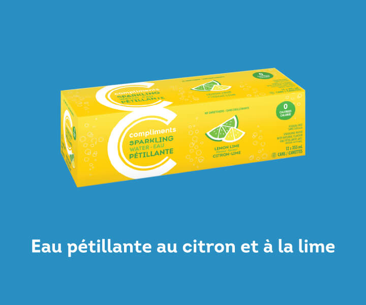 12 paquets d'eau pétillante citron-lime