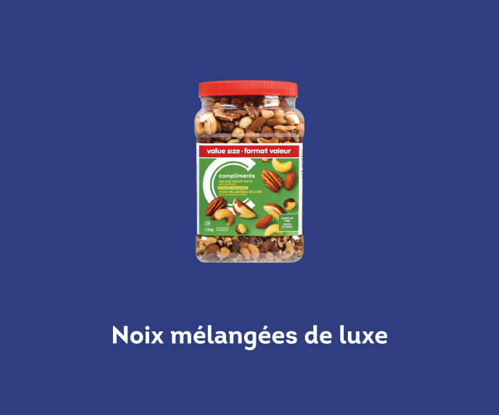 Contenant de taille économique pour les mélanges de noix de luxe